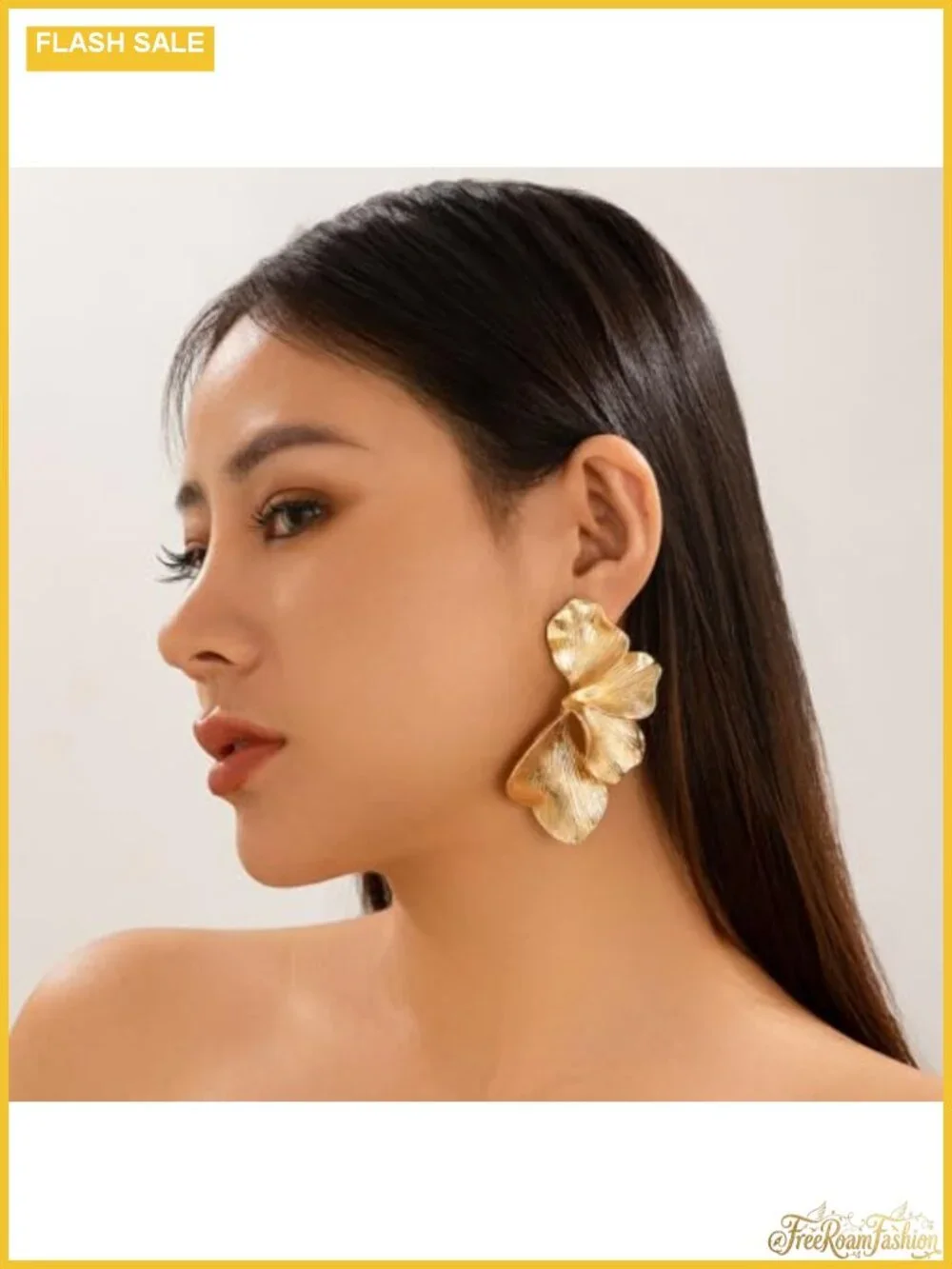 Statement Earrings Alloy Flower Leaf Long Drop Dangle Chunky Jewelry
